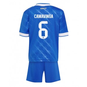 Fotbalové Dres Real Madrid Eduardo Camavinga #6 Dětské Třetí Oblečení 2025-26 Krátký Rukáv (+ trenýrky)